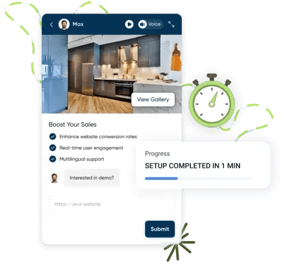 Hopsworth setup screenshot and clock showing quick setup time