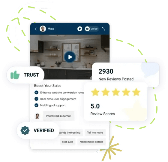 Hopsworth screenshot demonstrating your AI sales rep sharing reviews and video evidence